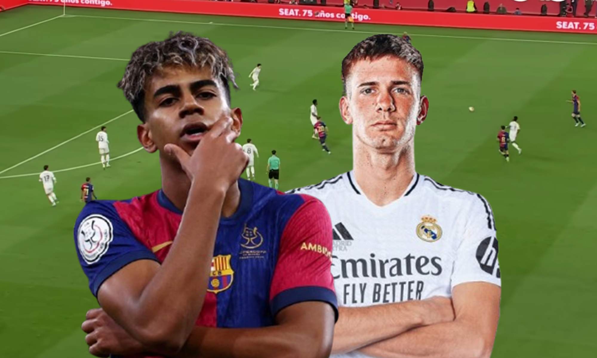 Lamine Yamal, Franco Mastantuono y una captura de un Clásico.