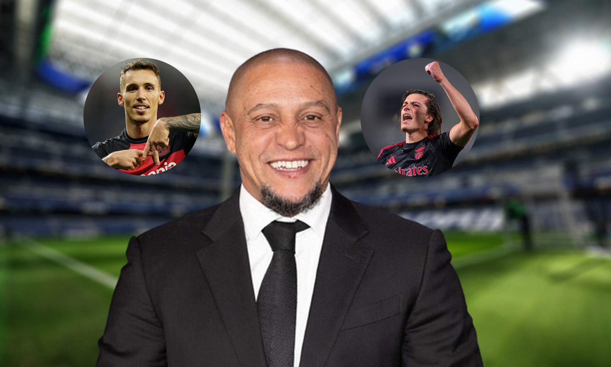 Roberto Carlos, Álvaro Carreras, Alejandro Grimaldo y el Santiago Bernabéu.