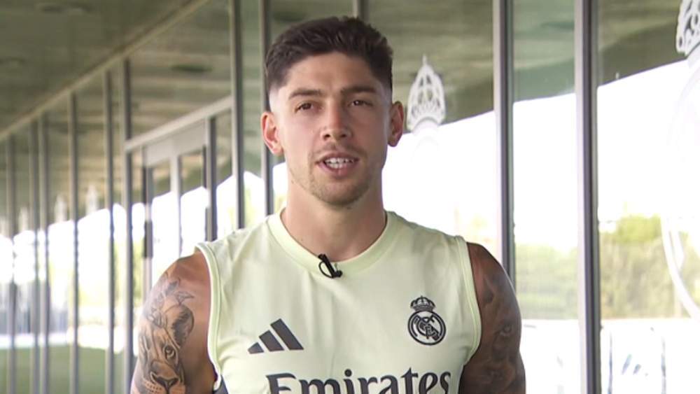 Fede Valverde durante la entrevista Fede Valverde durante la entrevista