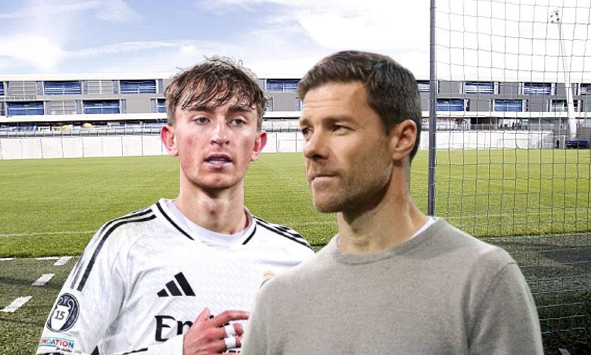 Dean Huijsen, Xabi Alonso y un campo de entrenamiento de Valdebebas.