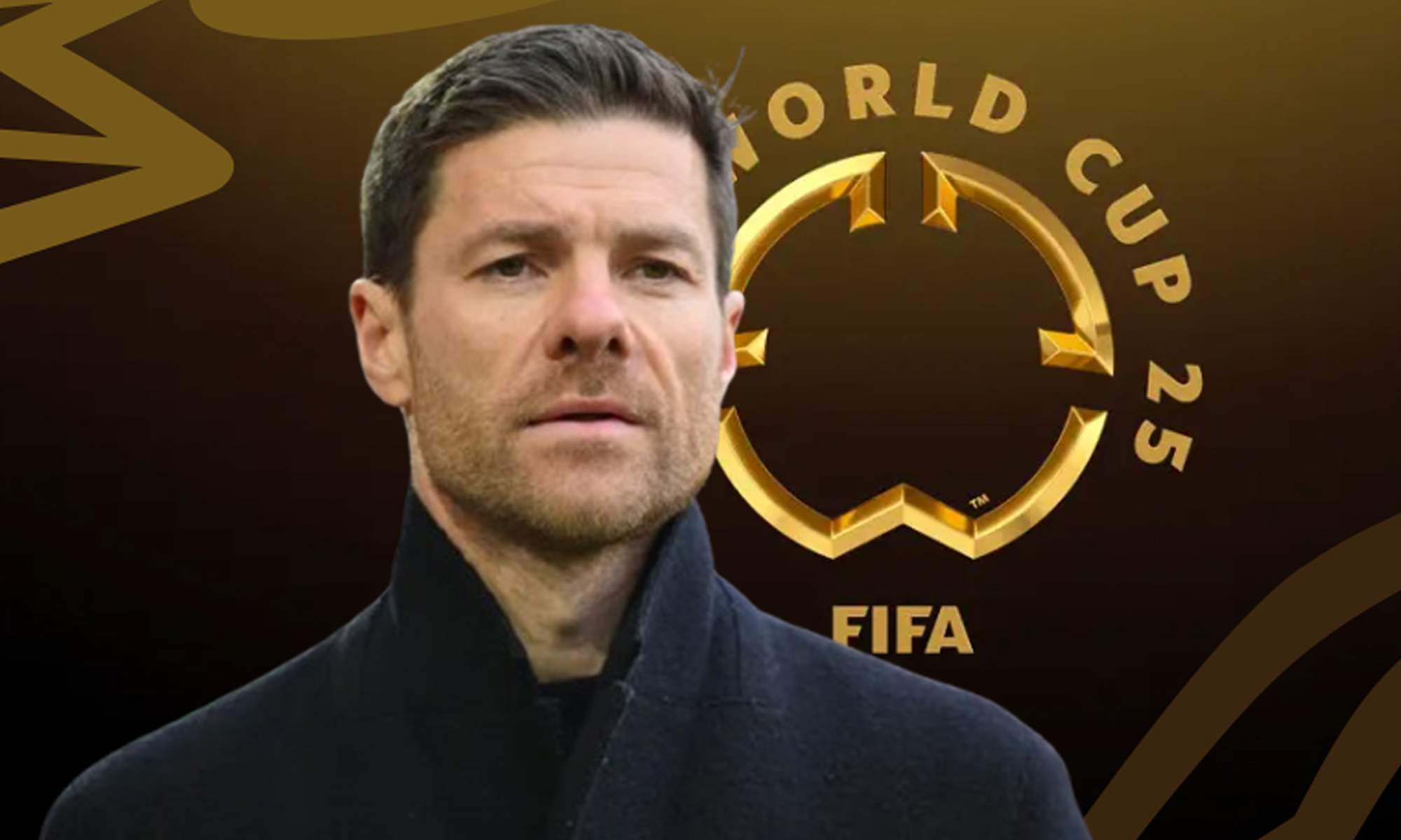 Xabi Alonso y un wallpaper del Mundial de Clubes. 
