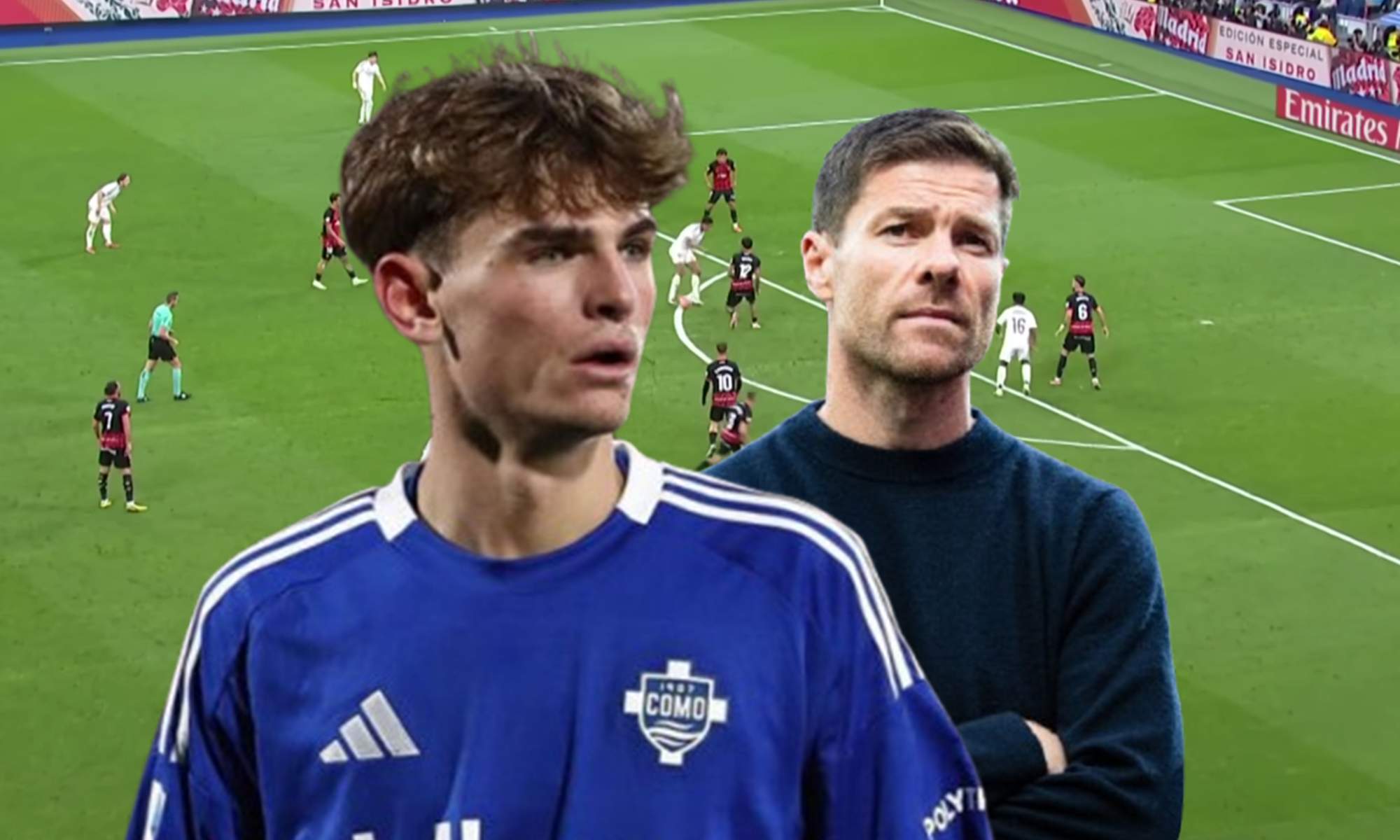 Nico Paz, Xabi Alonso y una captura del Real Madrid - Mallorca. 