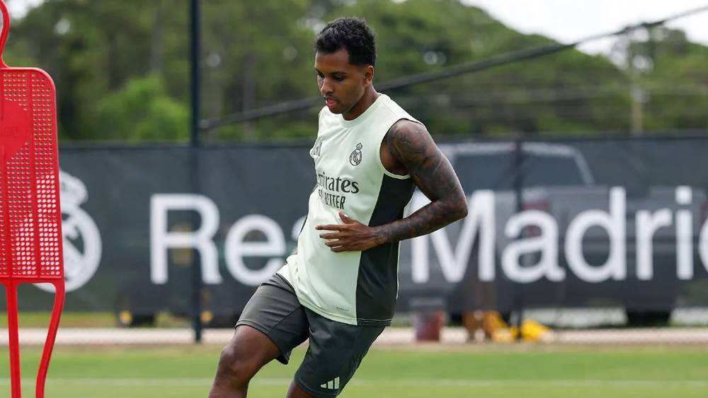 Rodrygo durante uno de los entrenamientos en Estados Unidos
