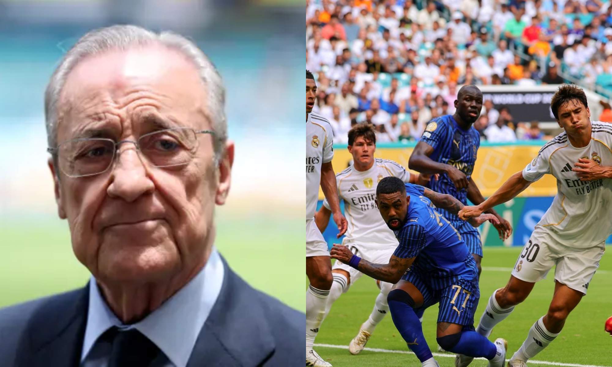 Florentino Pérez ha seguido muy de cerca el debut del Real Madrid ante el Al-Hilal en el Mundial de Clubes.