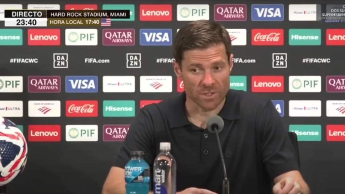 Xabi Alonso en la rueda de prensa posterior al Real Madrid - Al Hilal.