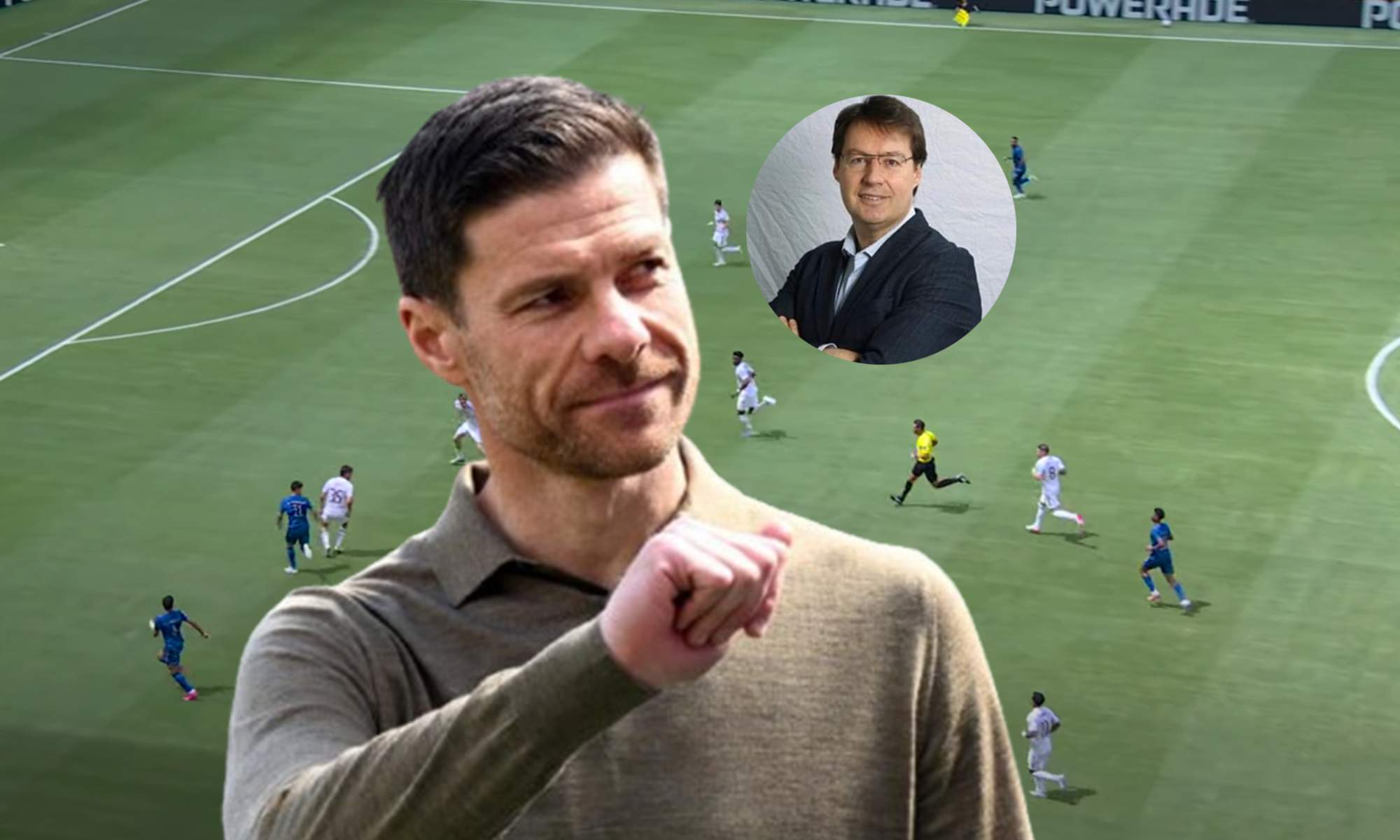 Xabi Alonso, Carlos Carpio y una captura del Real Madrid - Al Hilal.