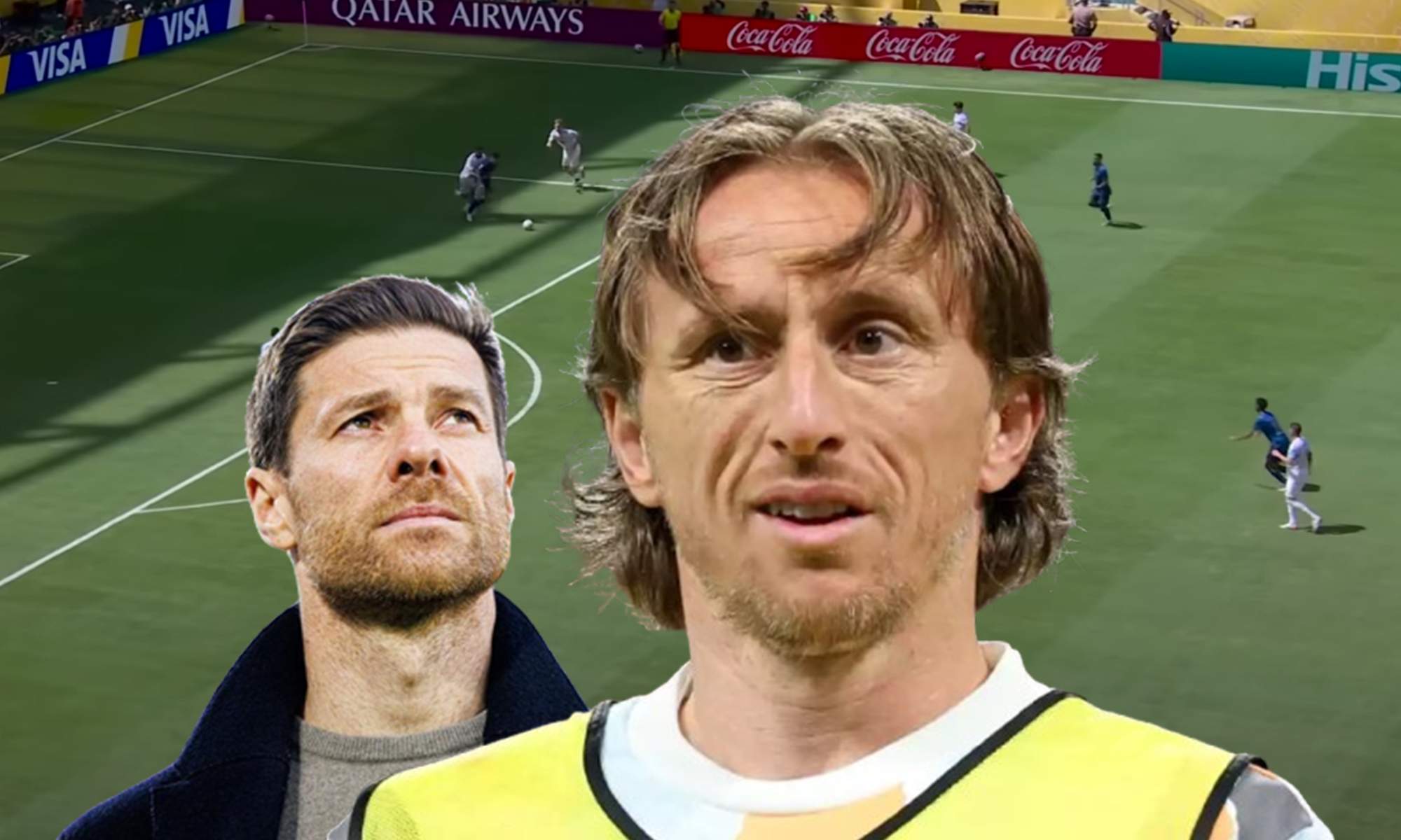 Xabi Alonso, Luka Modric y una captura del Real Madrid - Al Hilal. Xabi Alonso, Luka Modric y una captura del Real Madrid - Al Hilal.