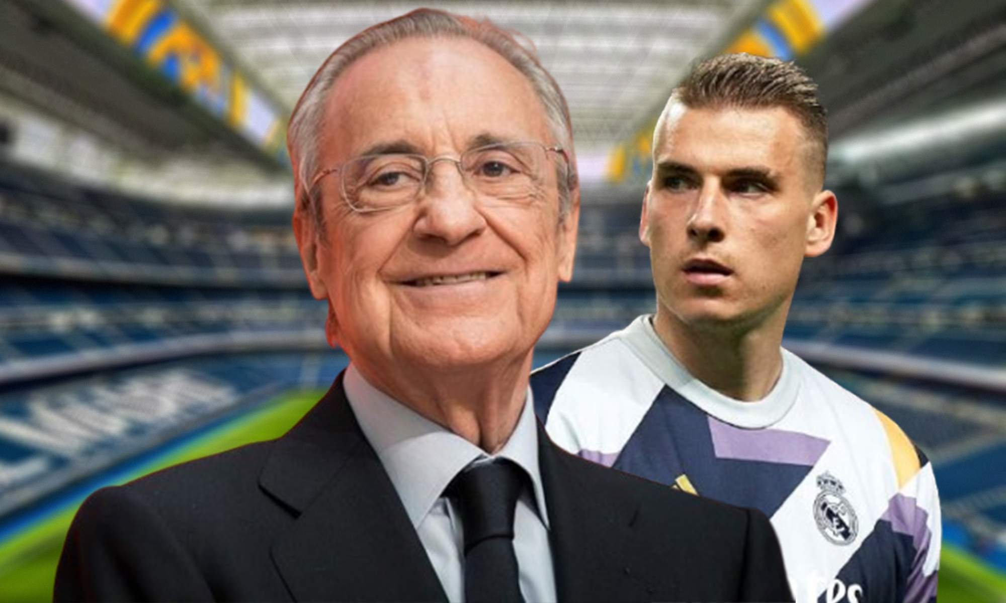 Florentino Pérez, Andriy Lunin y el Santiago Bernabéu.