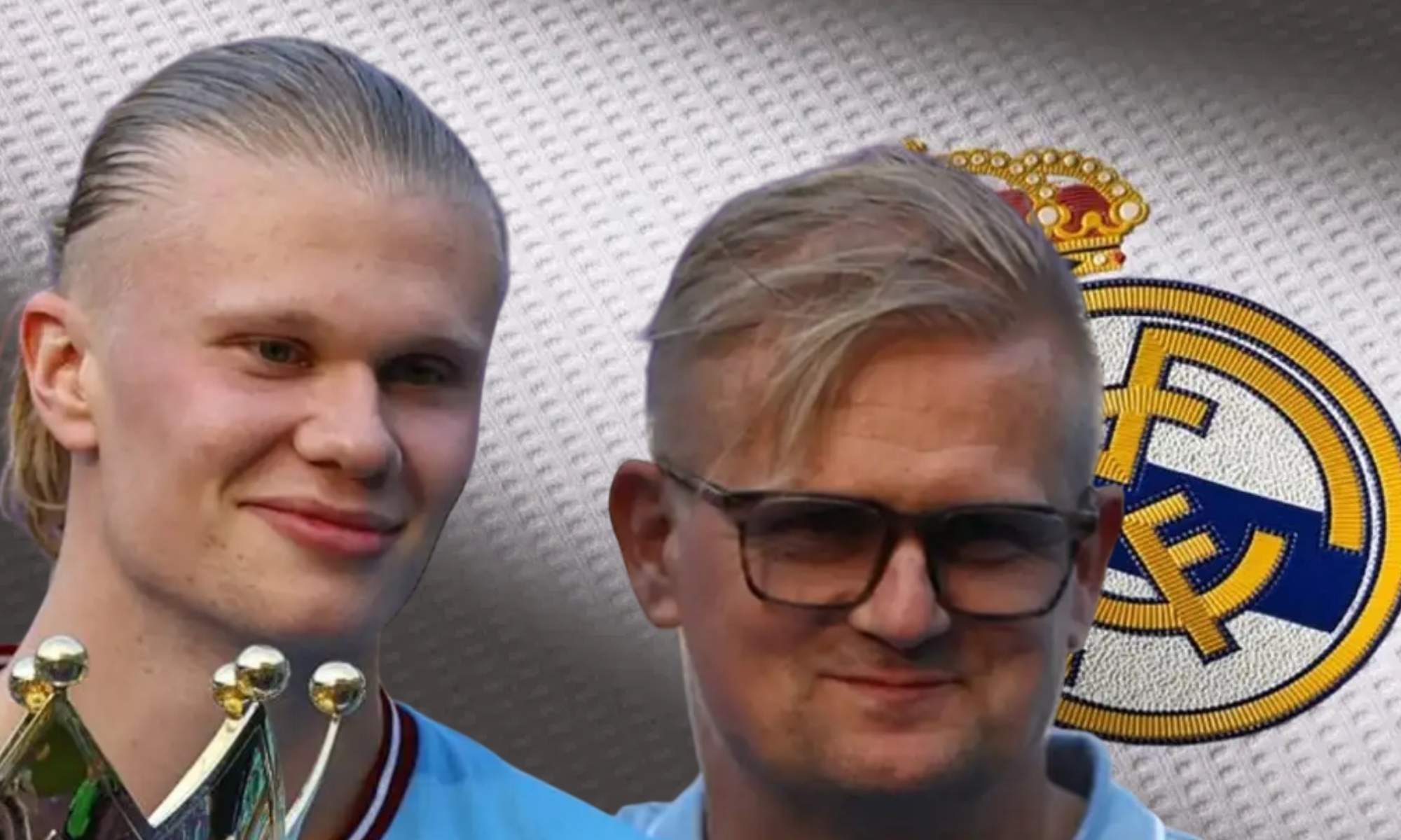 Erling Haaland, junto a su padre, el también futbolista Alf-Inge Haaland.