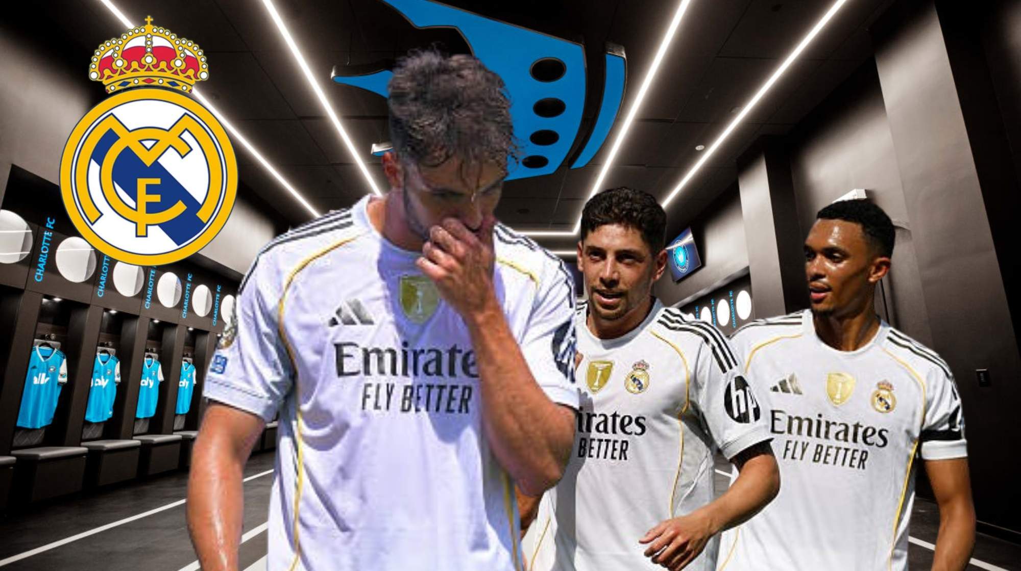 Asencio, más que tocado tras la victoria del Real Madrid. 