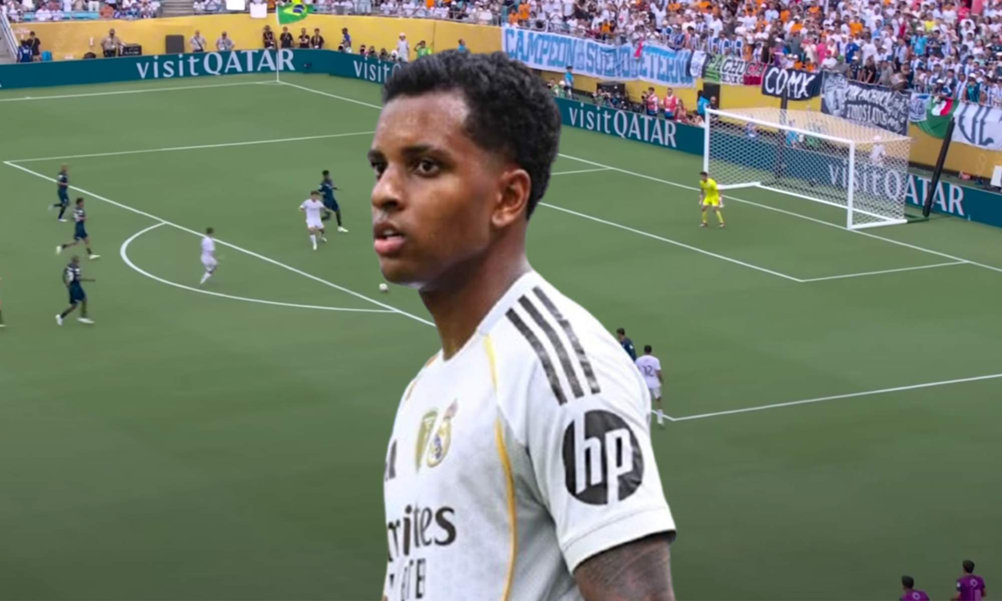 Rodrygo Goes y una captura del Real Madrid - Pachuca.