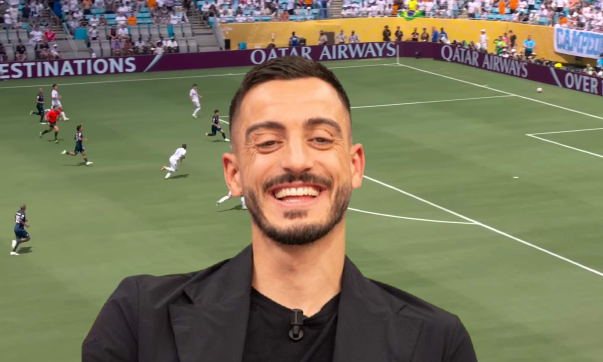 Joselu Mato durante el Real Madrid - Pachuca. 