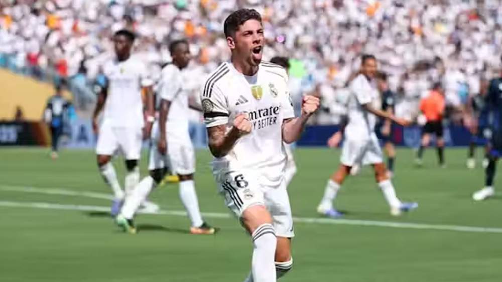 Fede Valverde celebrando su gol ante Pachuca