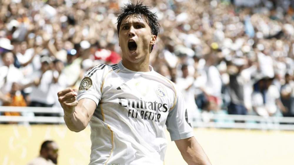 Gonzalo celebrando su gol ante el Al Hilal