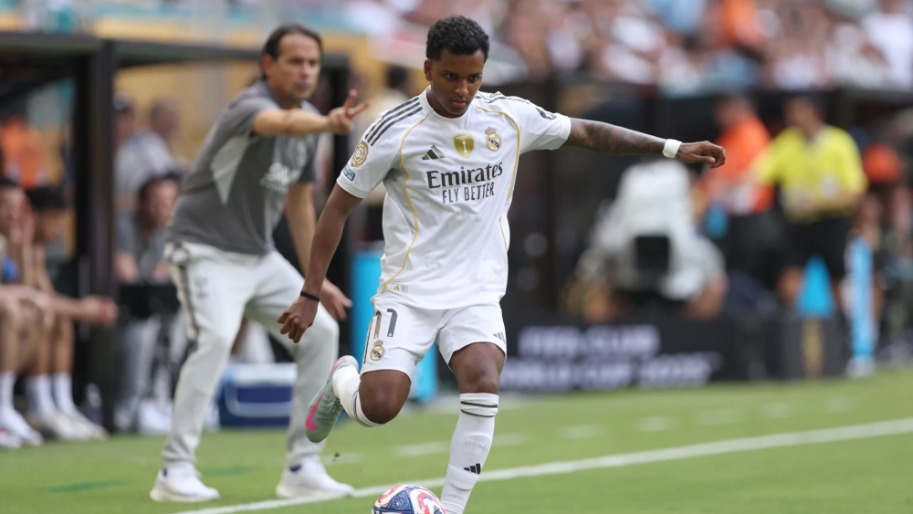 Rodrygo Goes durante un partido con el Real Madrid.