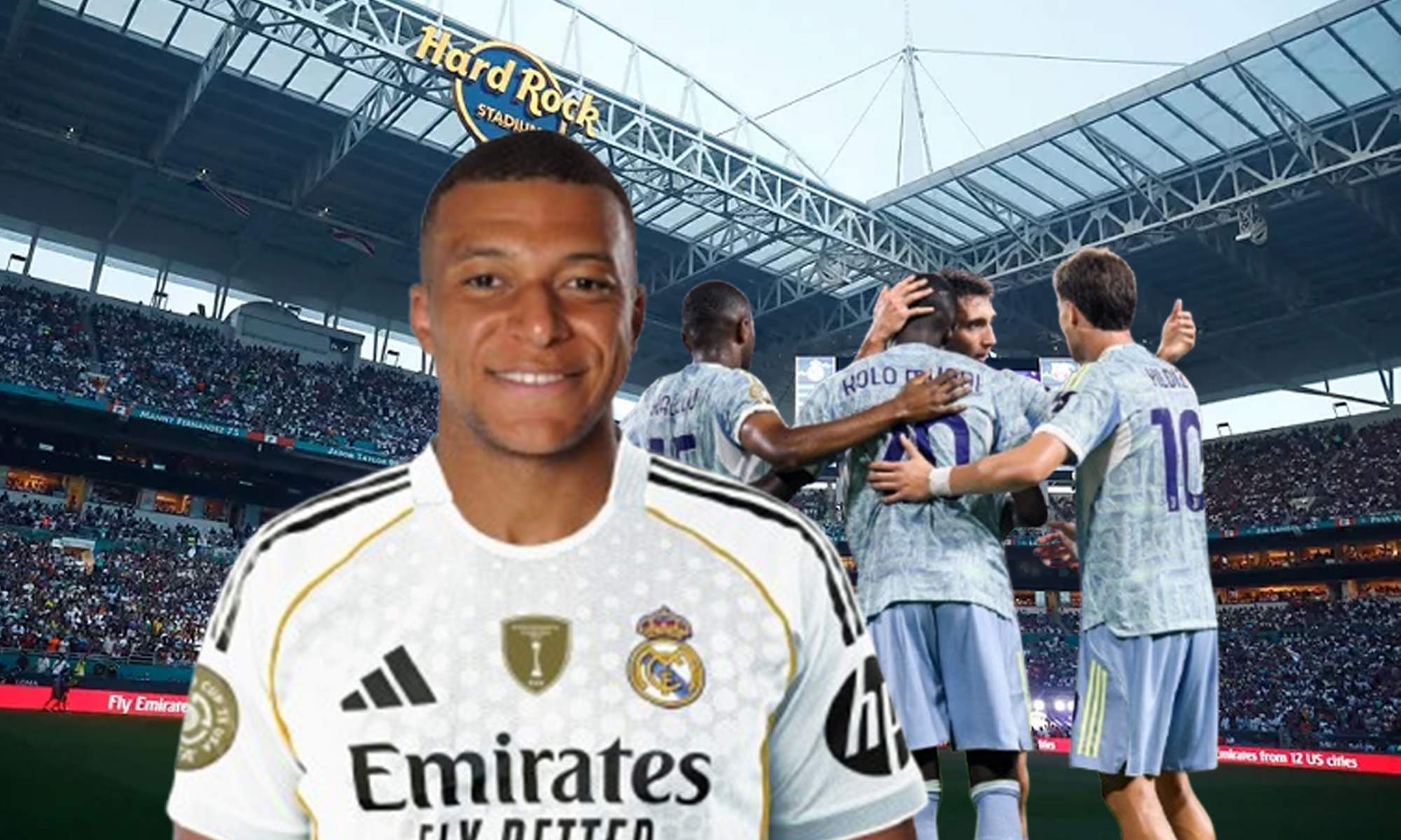 Kylian Mbappé y jugadores de la Juventus.
