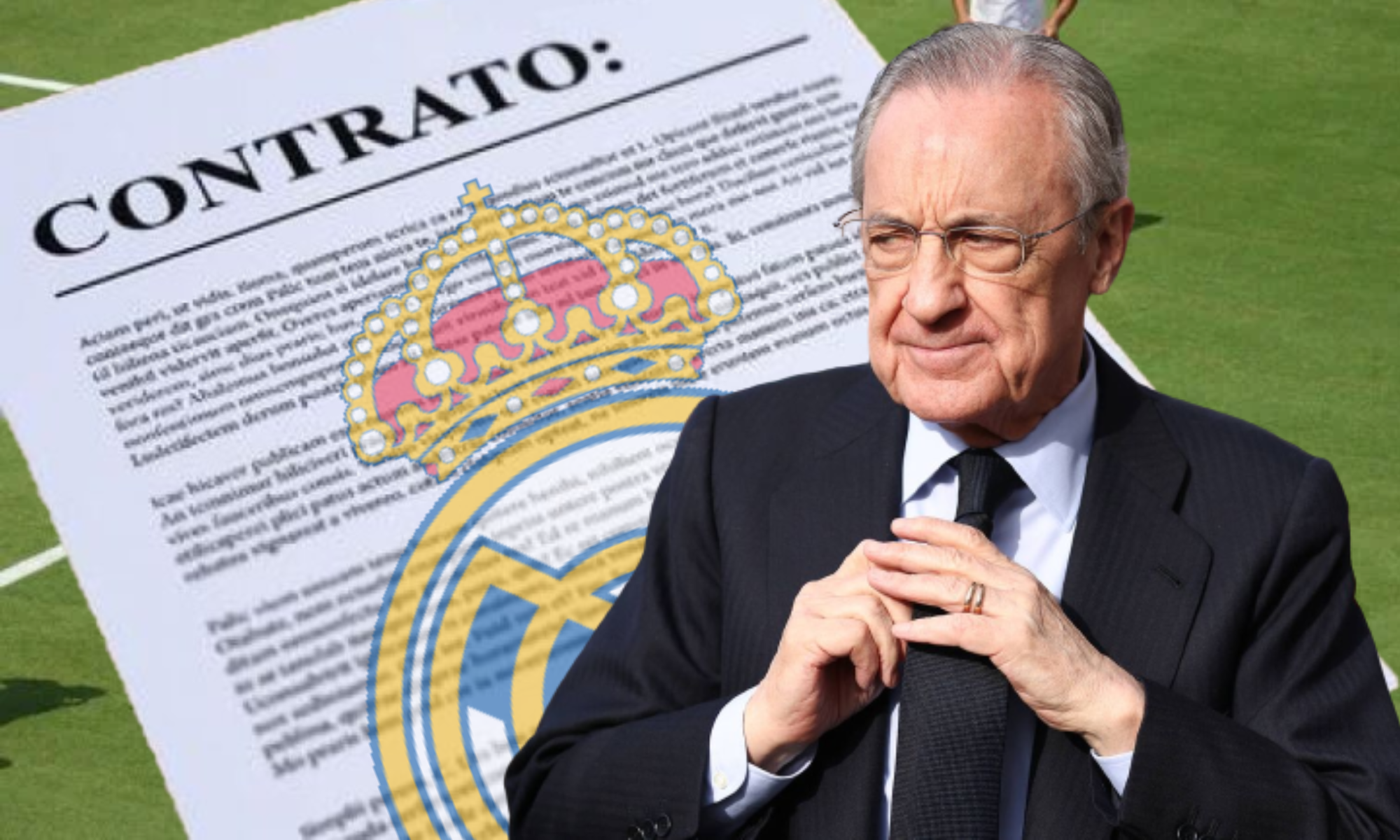 Florentino Pérez aguarda pacientemente la firma del contrato de este jugador
