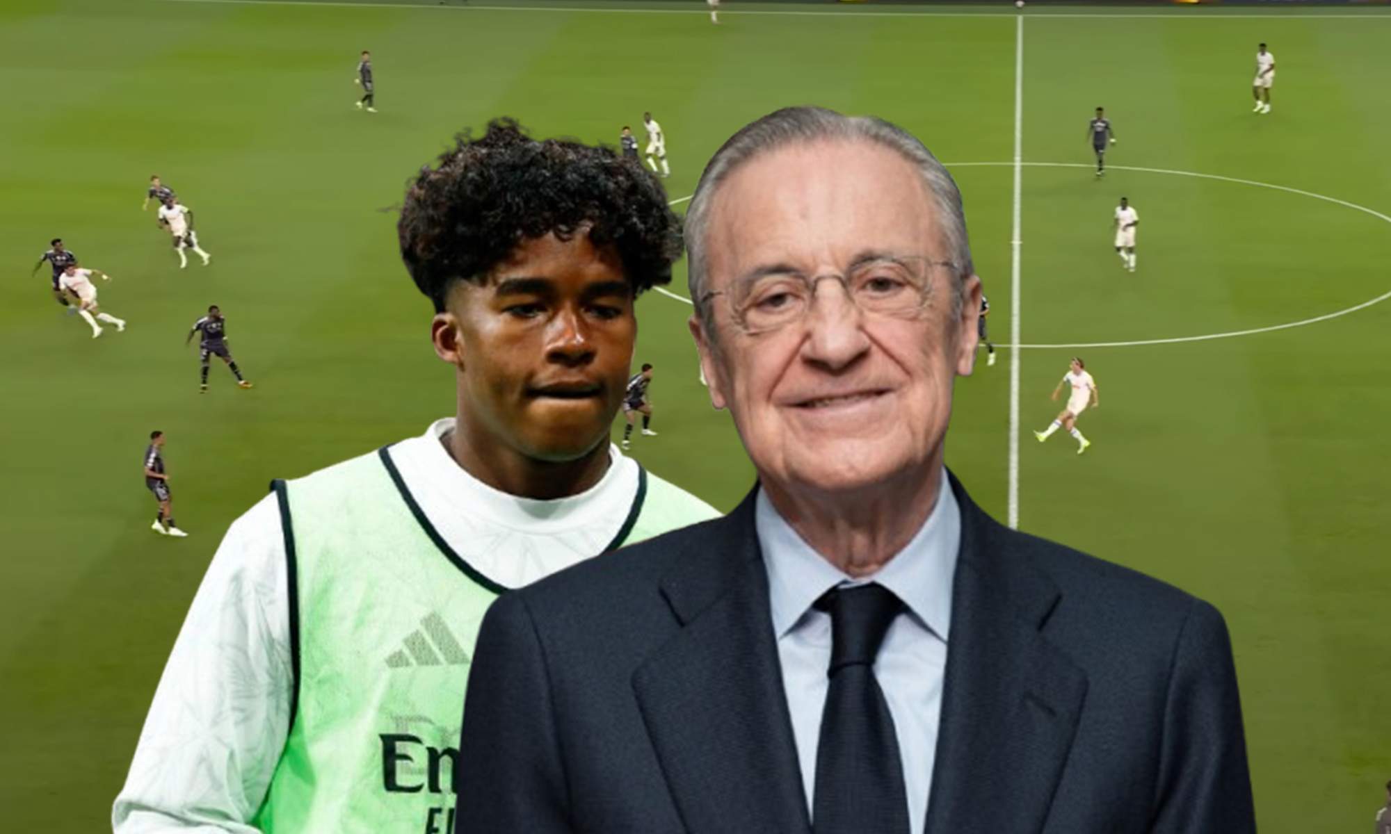 Endrick, Florentino Pérez y una captura del Salzburgo - Real Madrid.