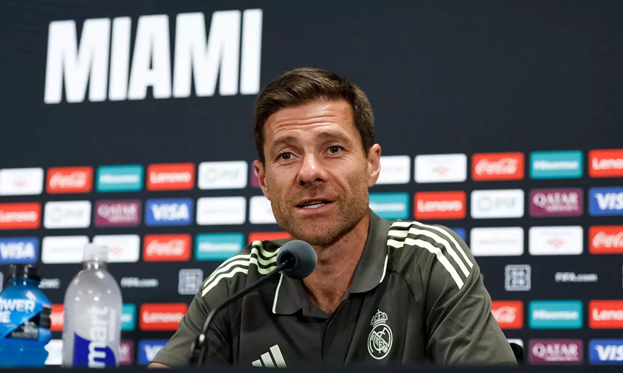 Xabi Alonso, en la rueda de prensa que ha dado esta noche desde Miami para analizar el partido contra la Juventus de este martes.