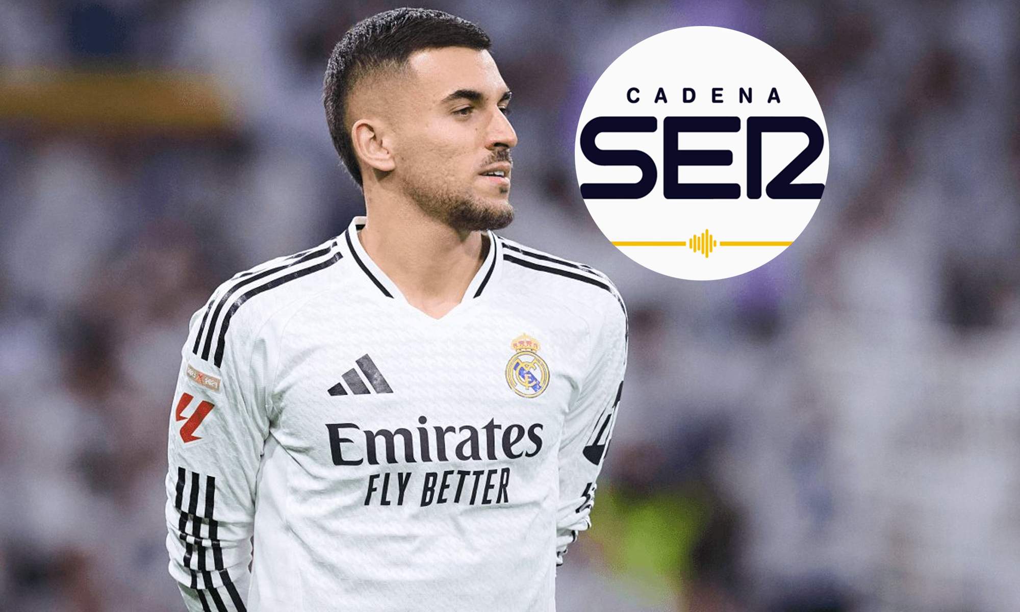 Dani Ceballos y un logo de la Cadena SER.