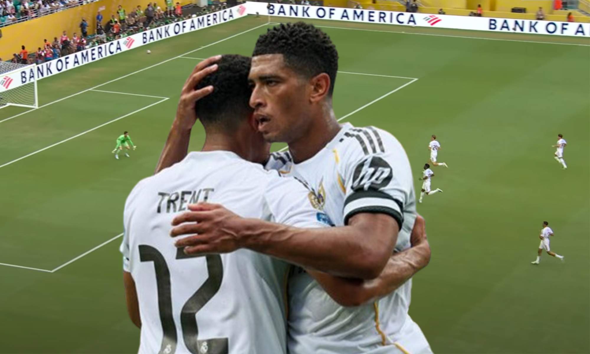Trent Alexander-Arnold, Jude Bellingham y una captura del Real Madrid - Juventus.