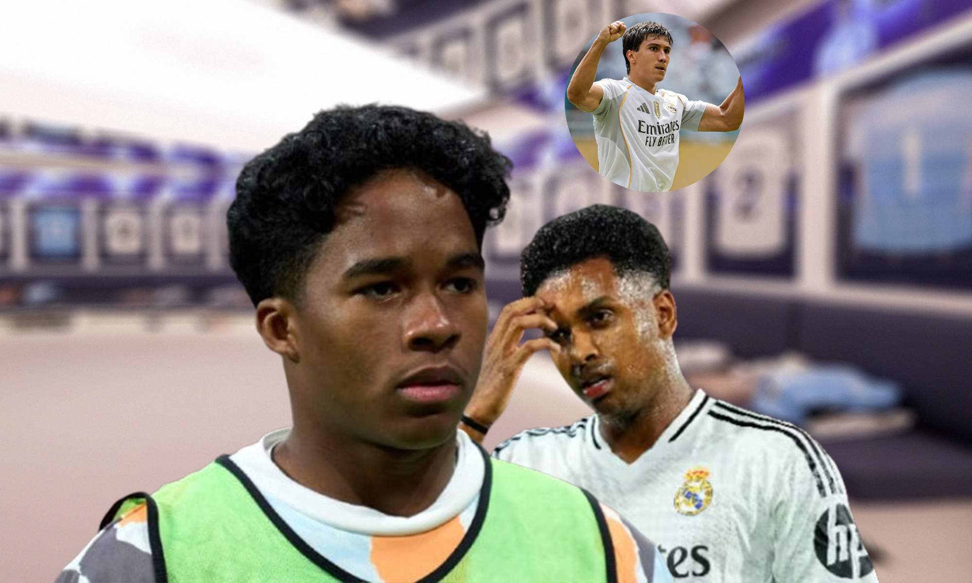 Endrick, Rodrygo Goes y una foto de Gonzalo García.