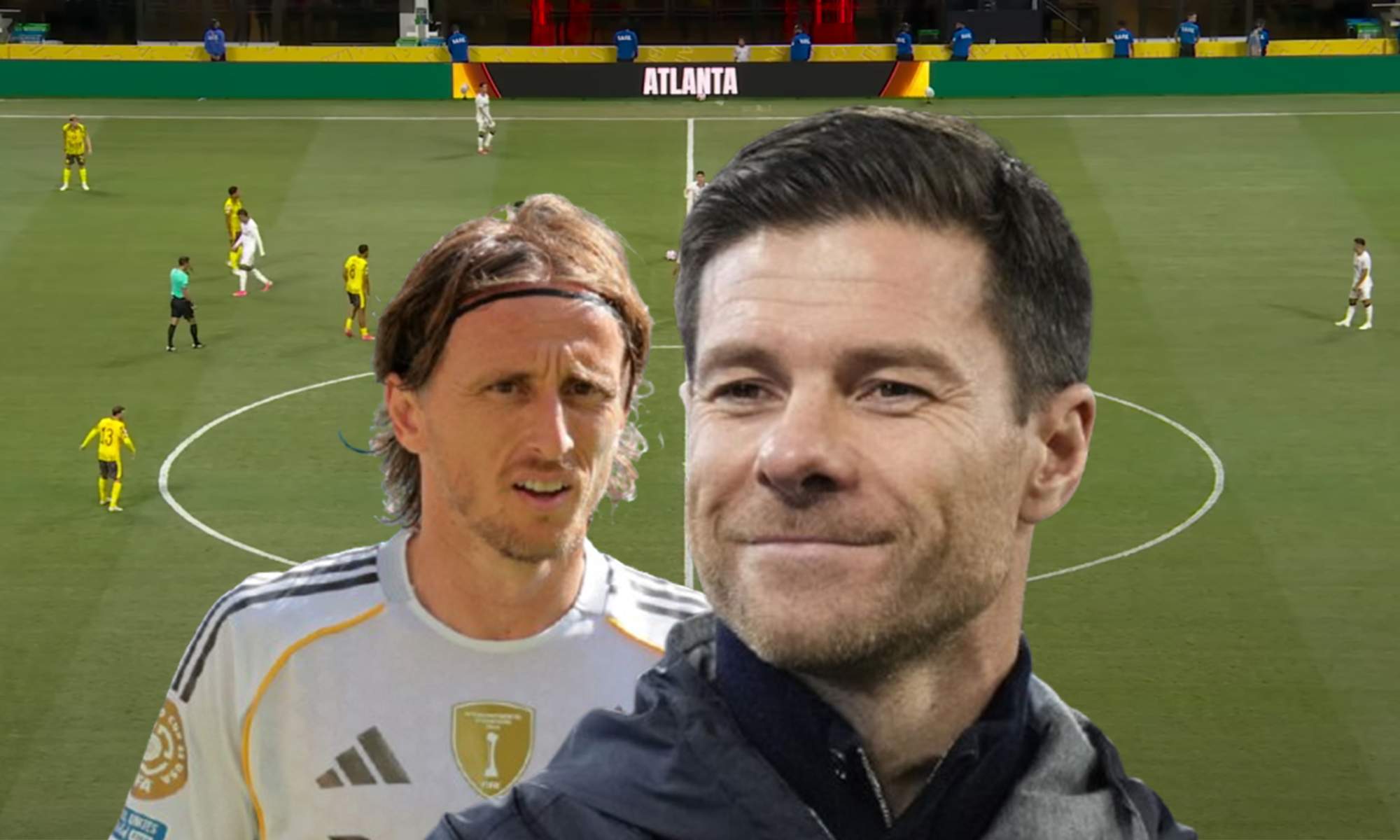 Luka Modric, Xabi Alonso y una captura del Borussia Dortmund - CF Monterrey. Luka Modric, Xabi Alonso y una captura del Borussia Dortmund - CF Monterrey.