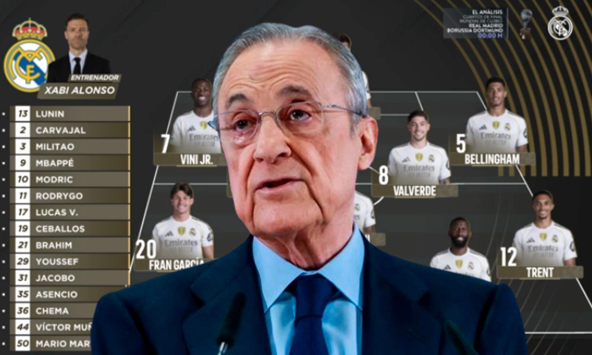 Florentino. Alineación