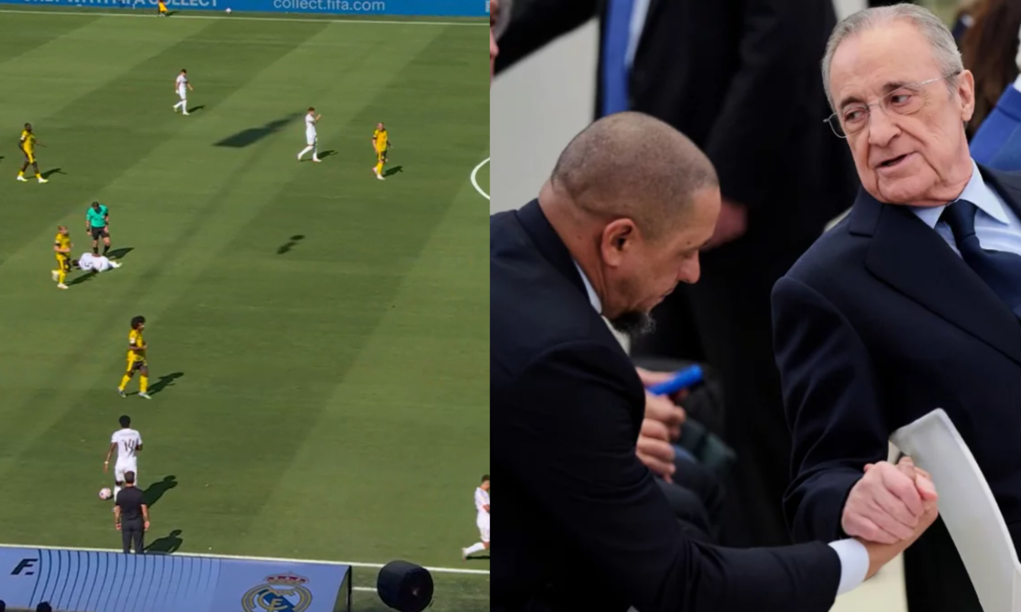 Florentino Pérez y Roberto Carlos señalaron en directo al madridista más destacado Florentino Pérez y Roberto Carlos señalaron en directo al madridista más destacado