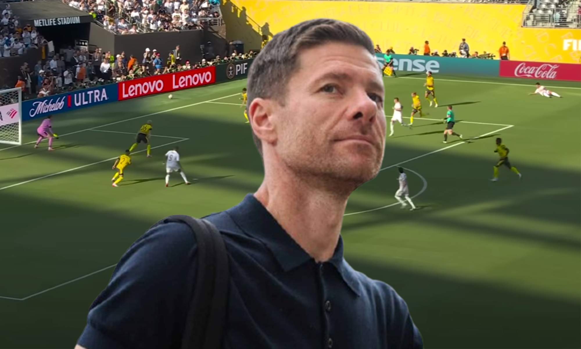 Xabi Alonso y una captura del Real Madrid - Borussia Dortmund. 