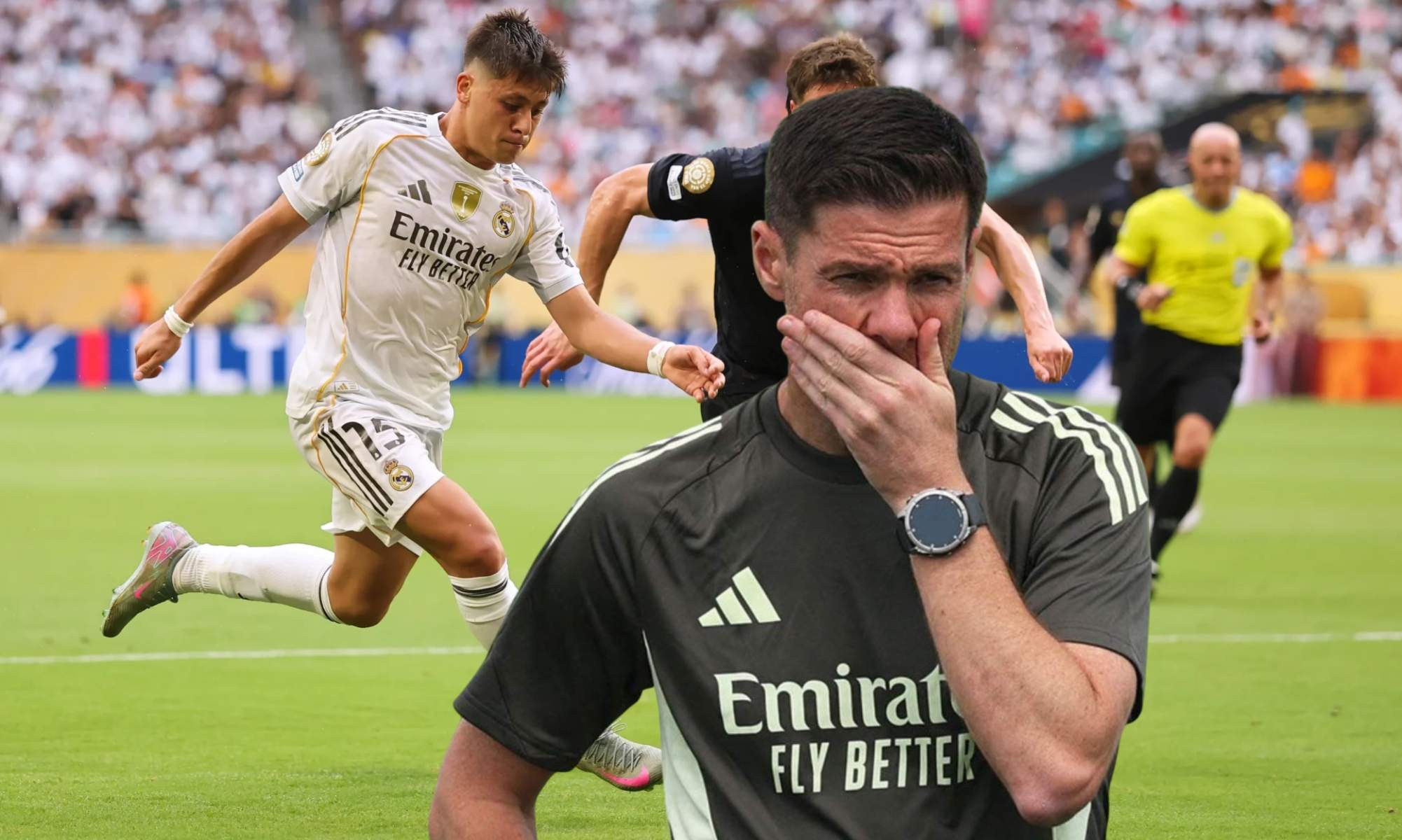 Conversación de Arda Güler y Xabi Alonso por Mastantuono