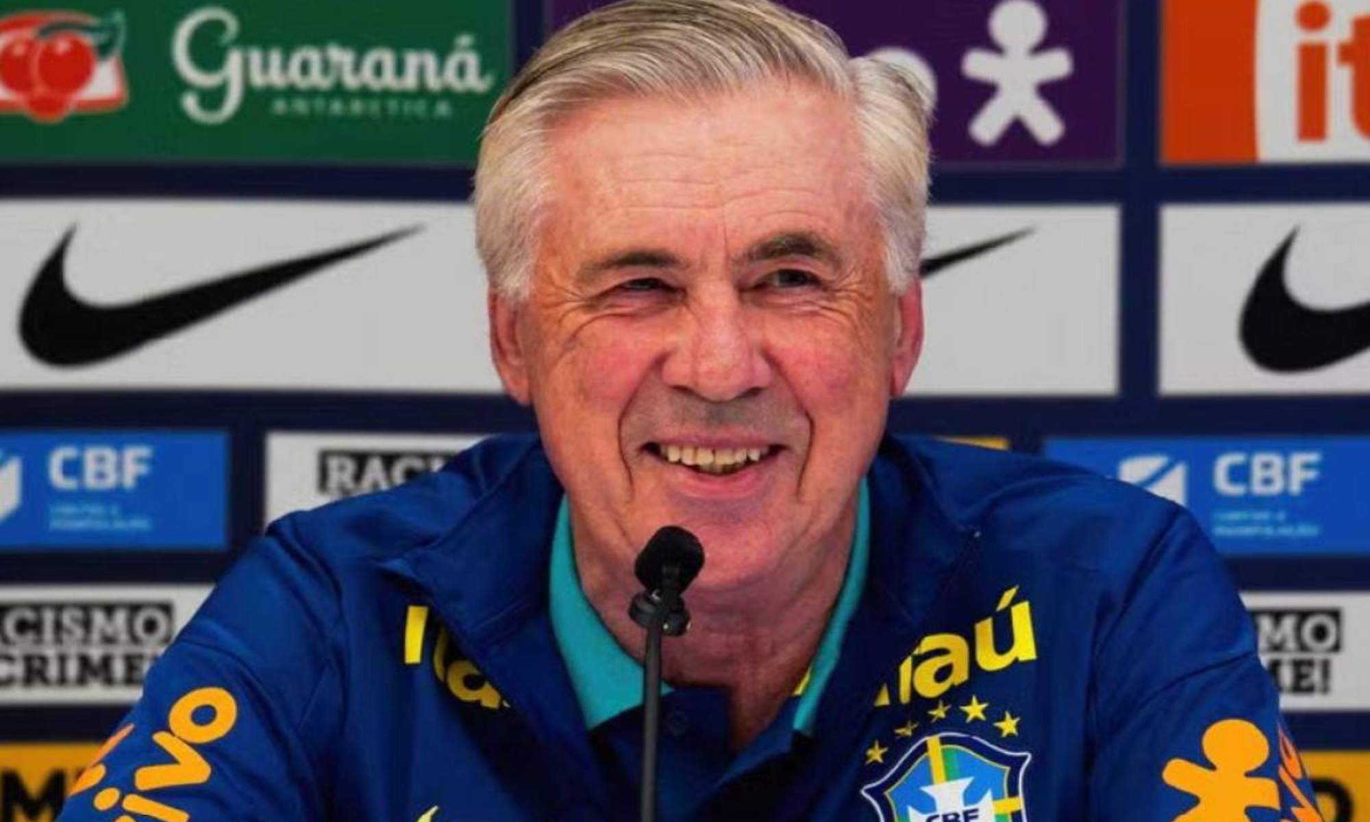 Carlo Ancelotti, en una rueda de prensa reciente con la Selección brasileña.