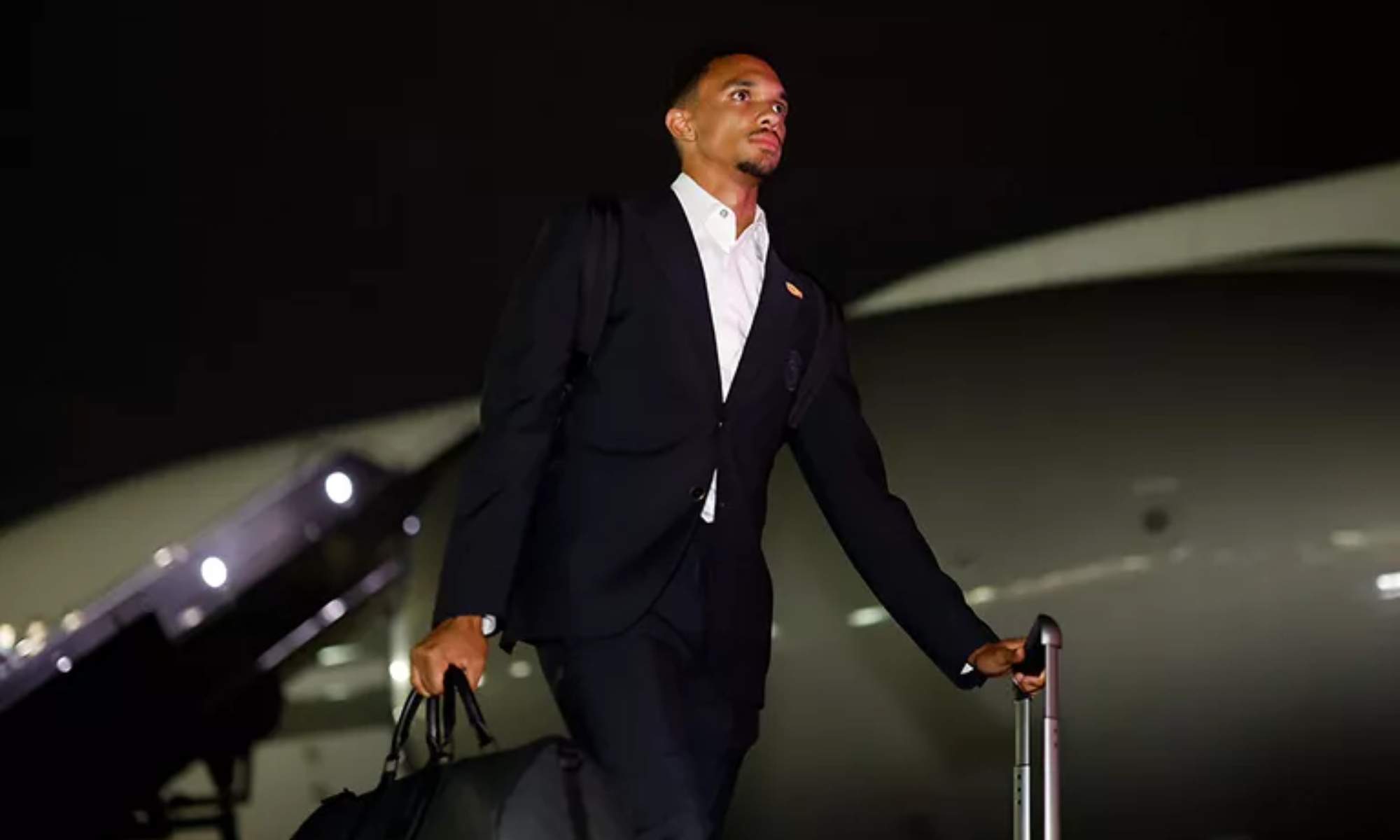 Trent Alexander-Arnold, en la llegada del Madrid a Nueva York esta madrugada pasada.