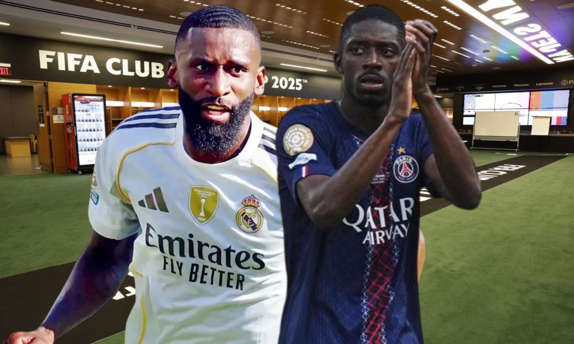 Rüdiger y Dembelé compartieron impresiones tras el encuentro