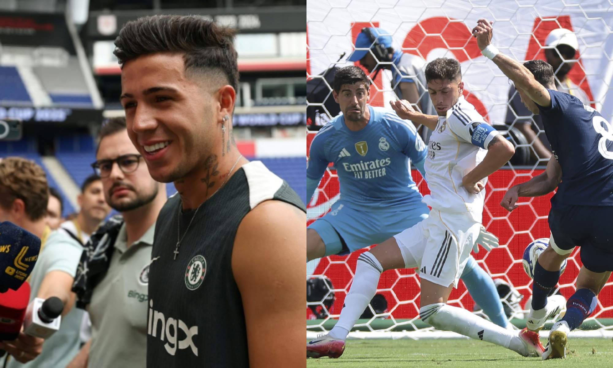 Enzo Fernández atendió a los medios antes de enfrentarse al PSG en la final del Mundial de Clubes... y se acordó del Real Madrid, con el que vuelve a estar relacionado.