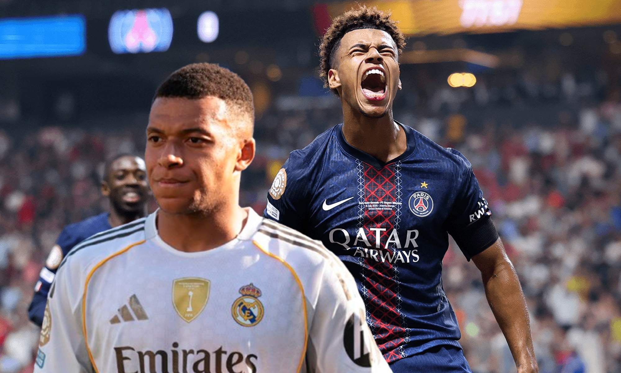 Doué y Mbappé