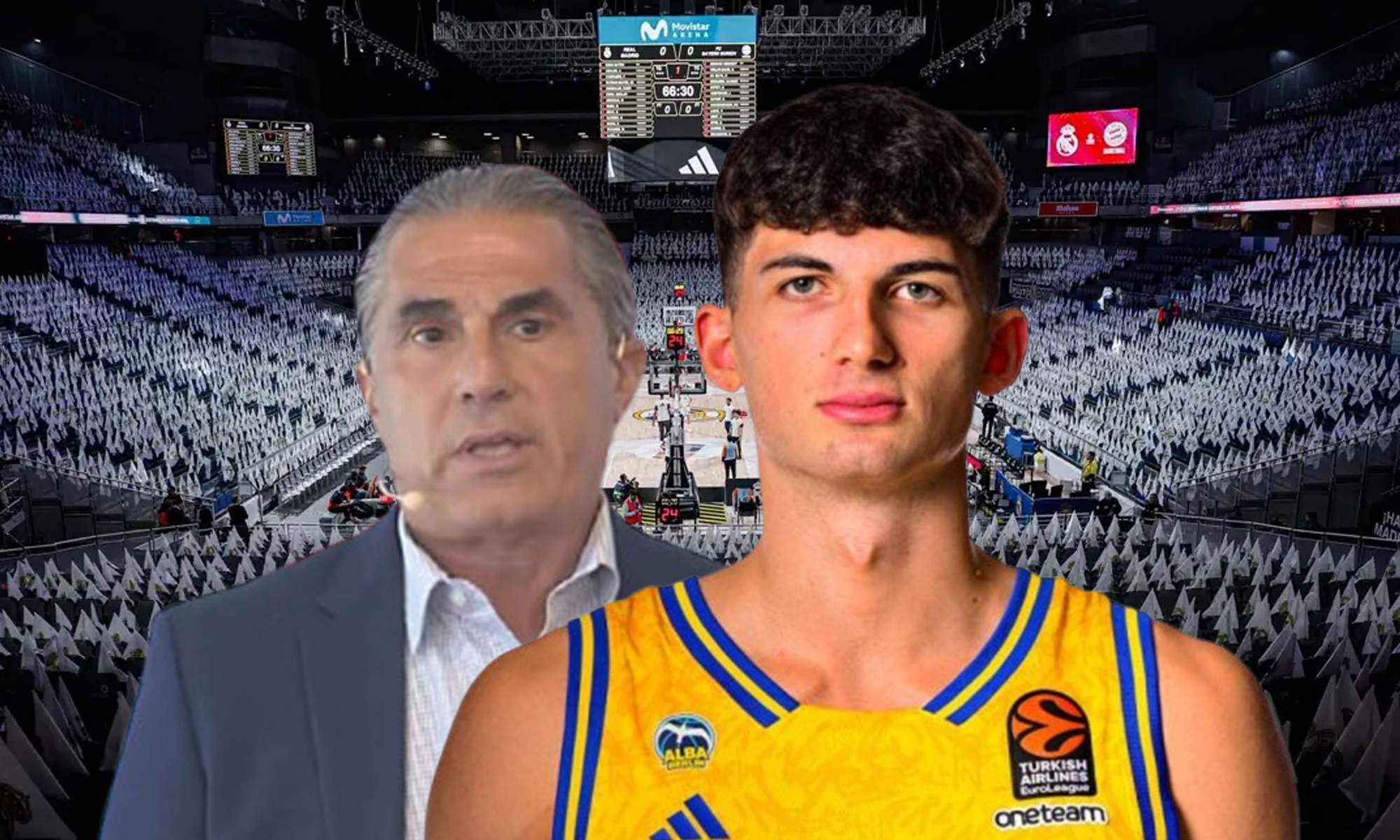 Scariolo y Gabriele Procida en el Movistar Arena.