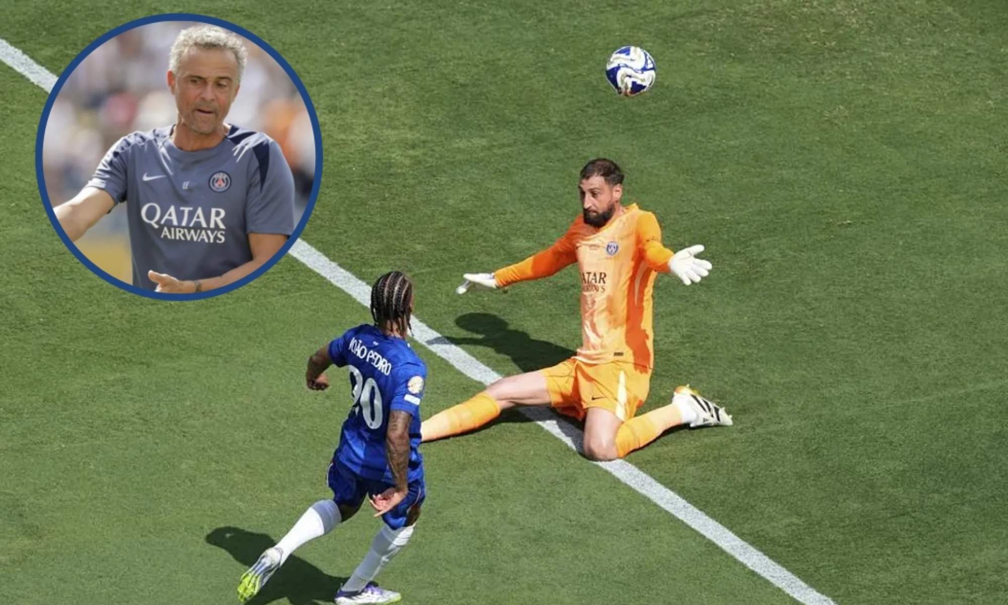 Joao Pedro sortea la salida de Donnarumma para hacer el tercer gol del Chelsea ante el PSG en la final del Mundial de Clubes.