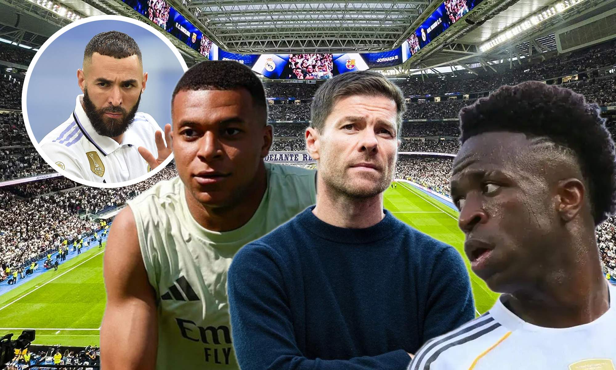 Xabi Alonso dice basta, va a poner un vídeo de Benzema a Mbappé y Vinicius