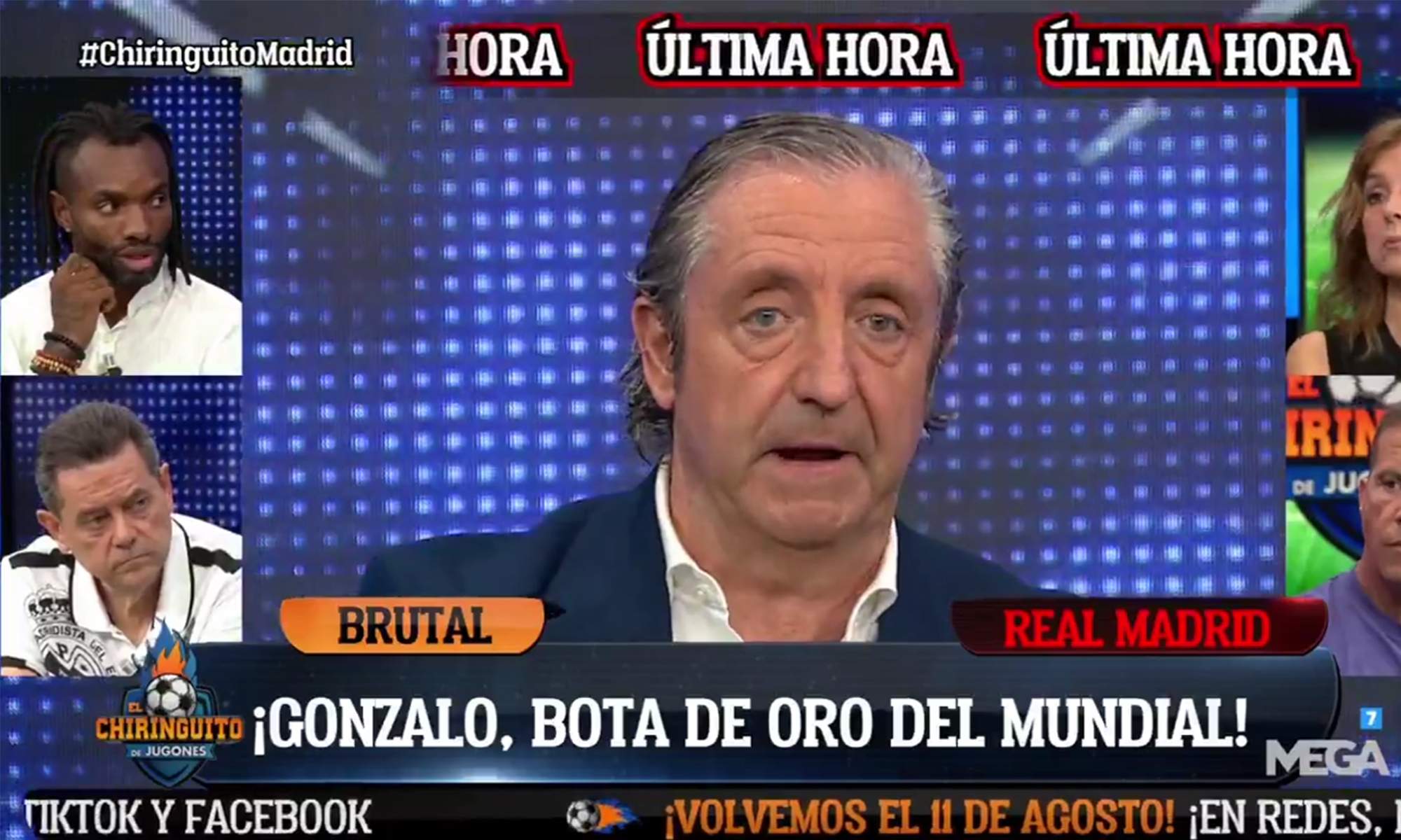 Josep Pedrerol dando una noticia en El Chiringuito.