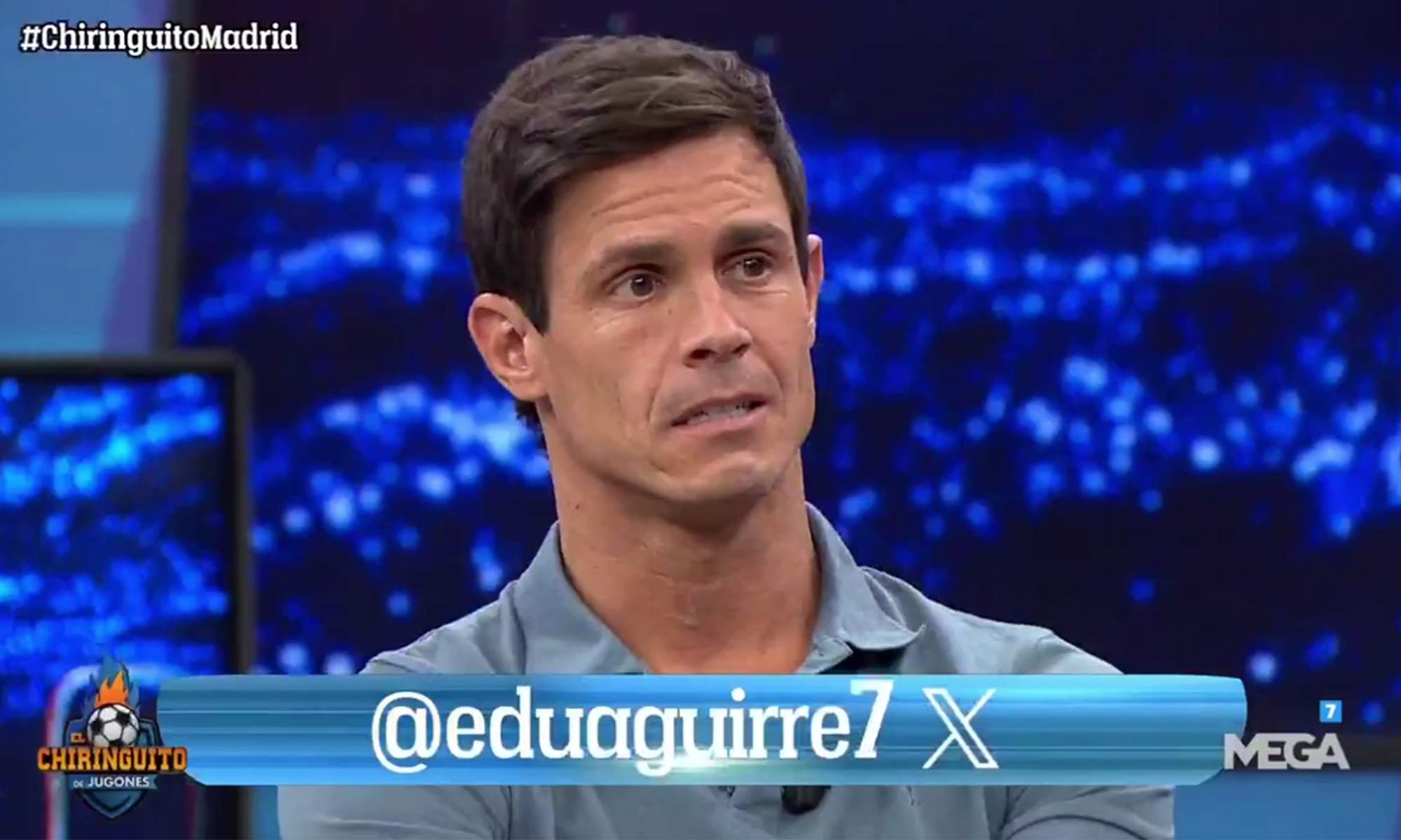 Edu Aguirre dando una noticia en El Chiringuito.
