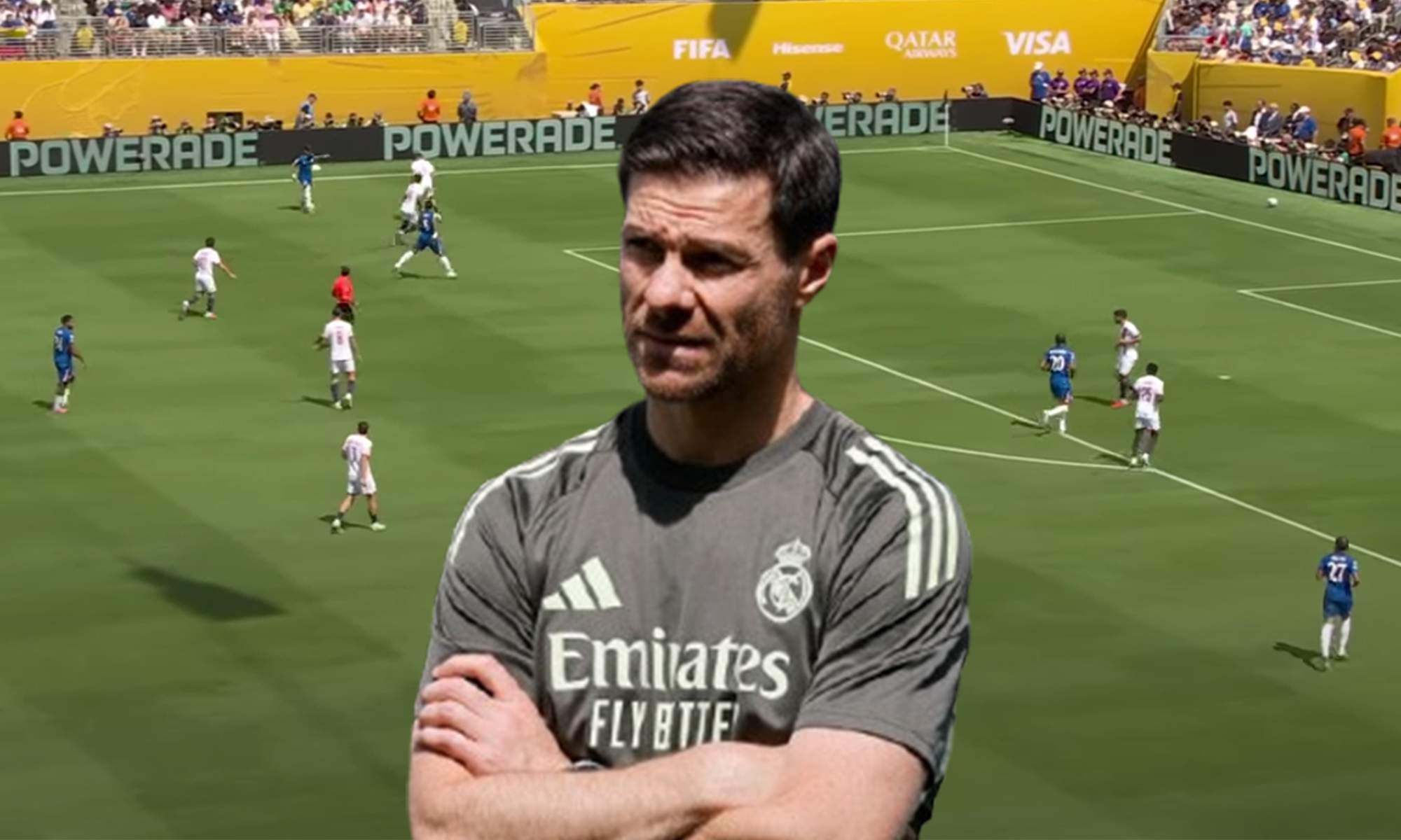 Xabi Alonso y una captura del Chelsea - Paris Saint-Germain. 
