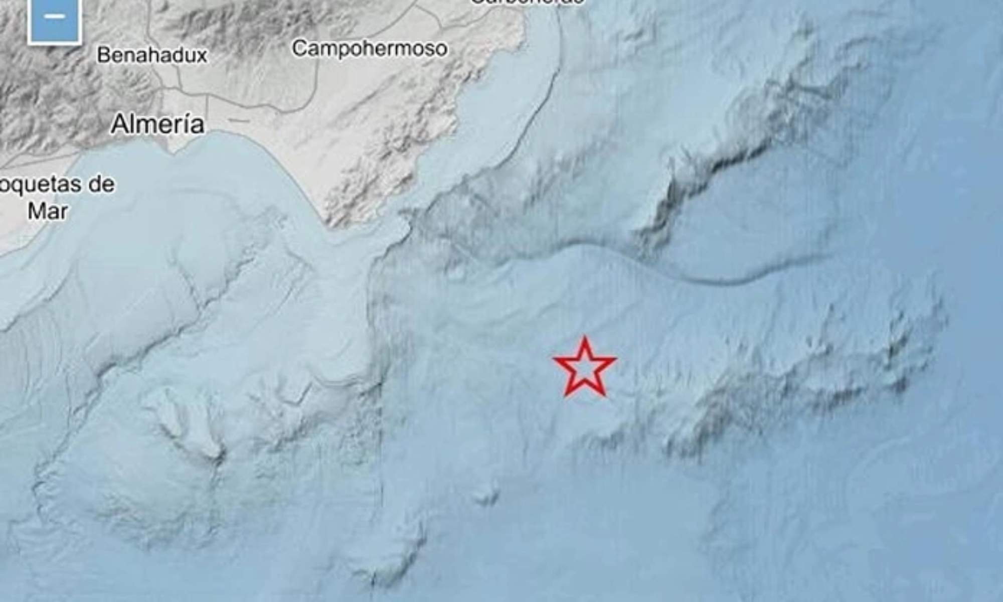 Terremoto de 5,5 registrado por el Instituto Geográfico Nacional (IGN) en la costa de Almería