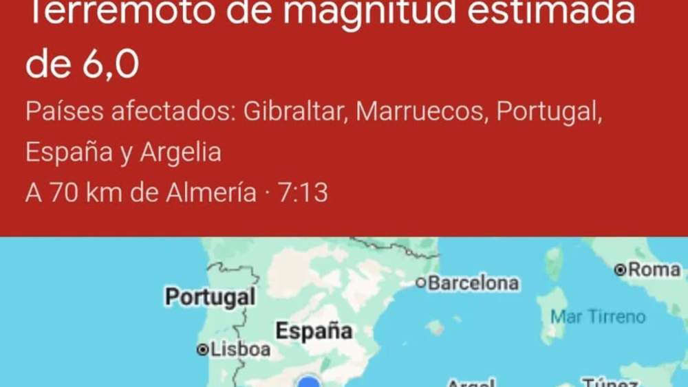 alerta google terremoto almeria