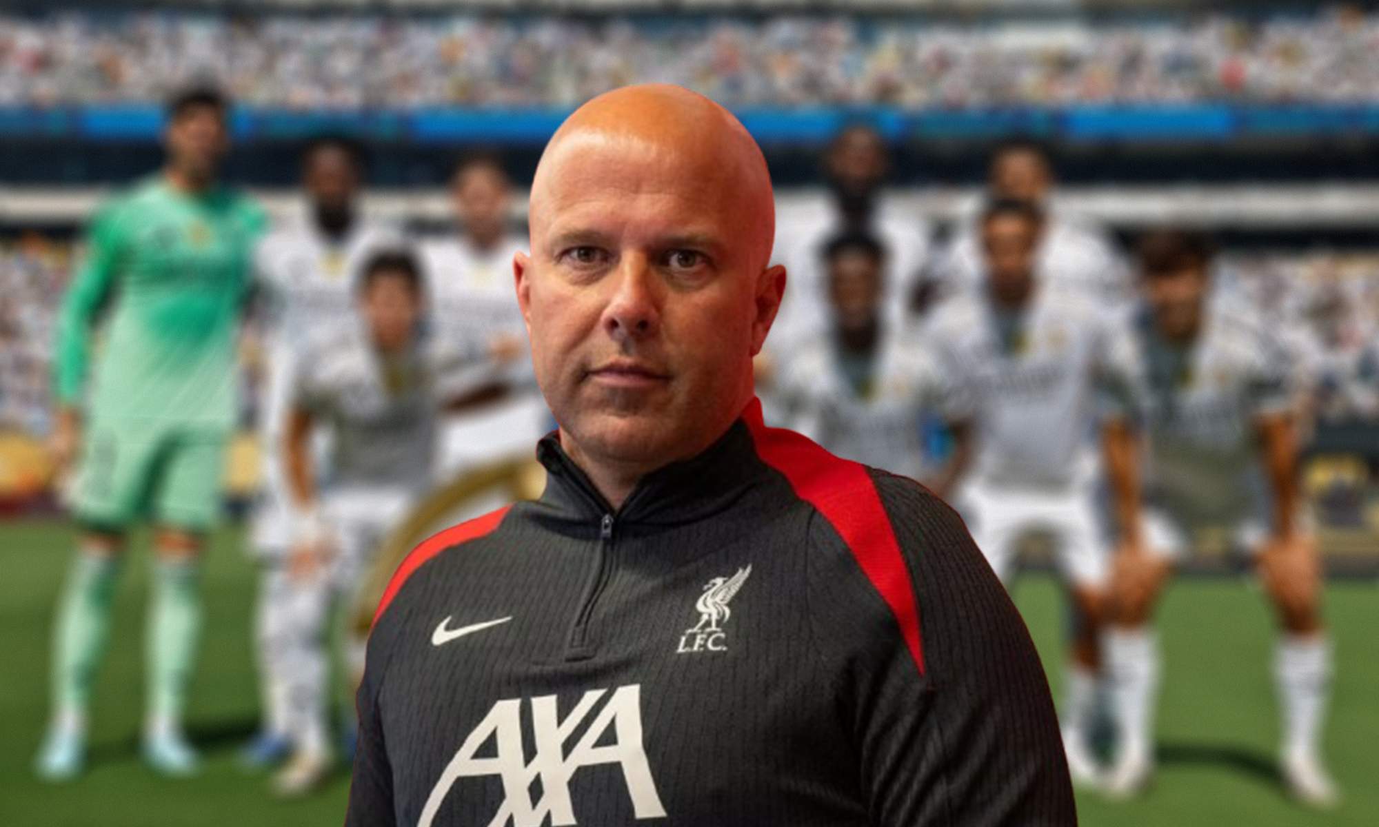 Arne Slot y un once del Real Madrid en el Mundial de Clubes.