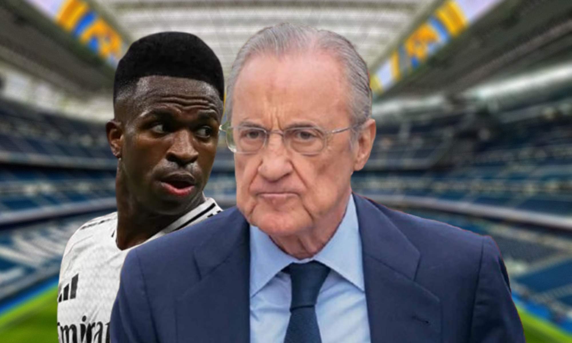 Vinícius Júnior, Florentino Pérez y el Santiago Bernabéu.
