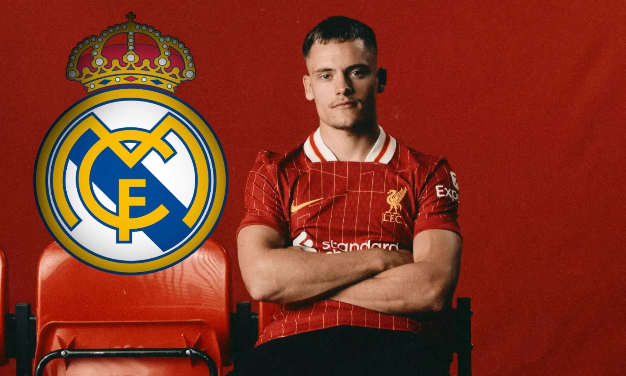 Florian Wirtz con escudo Real Madrid