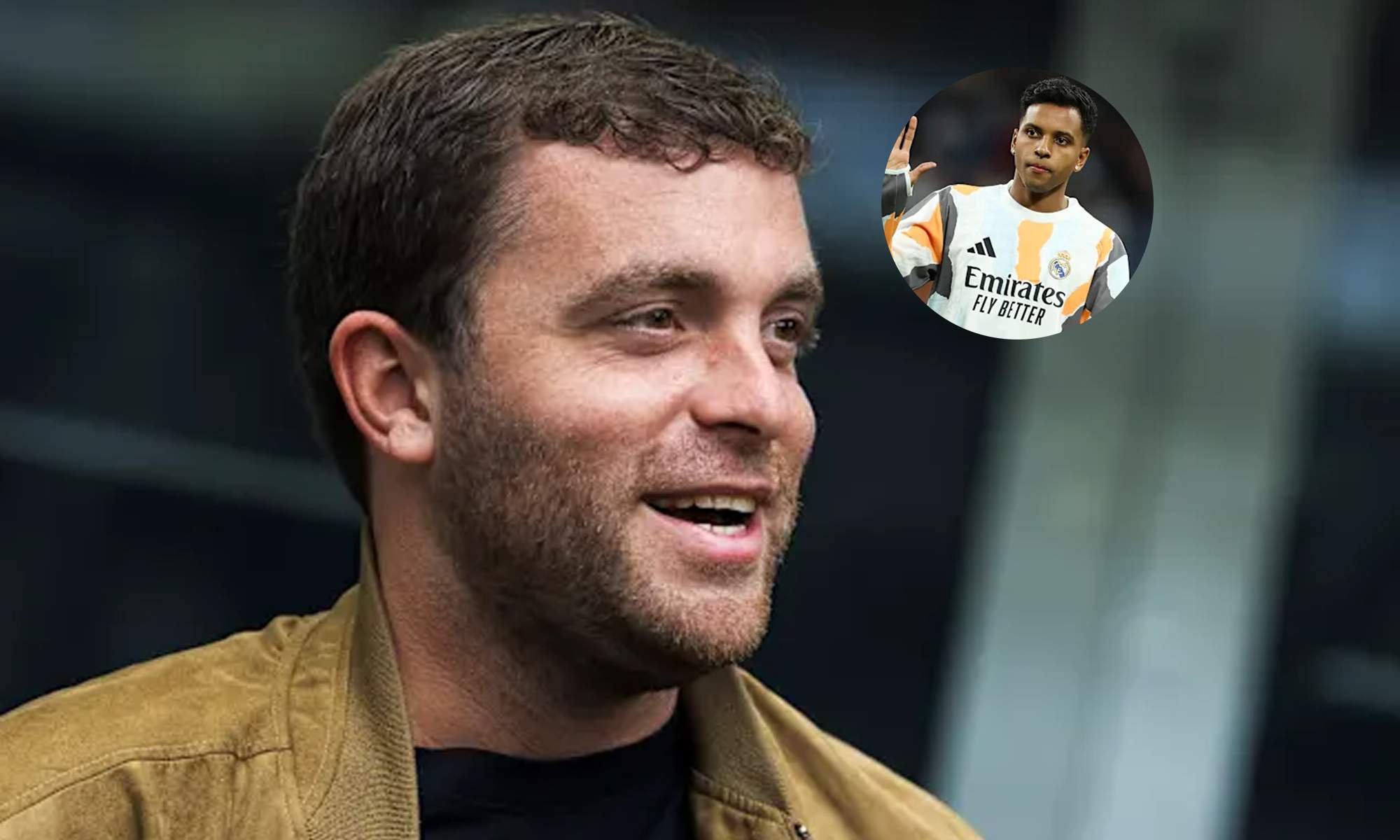 Fabrizio Romano y una foto de Rodrygo Goes.