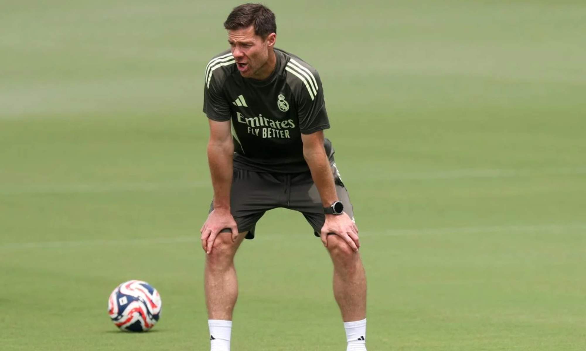 Xabi Alonso, durante un entrenamiento con el Real Madrid en Estados Unidos, durante la concentración del equipo en Estados Unidos.