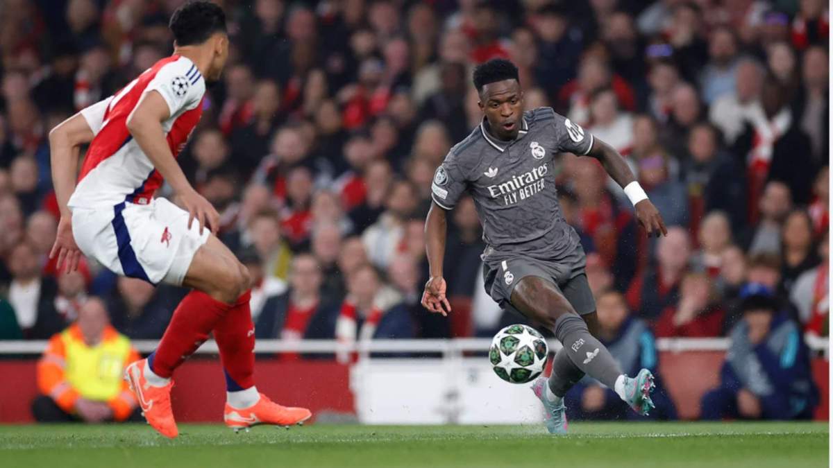 Vinicius Junior durante el partido de hoy
